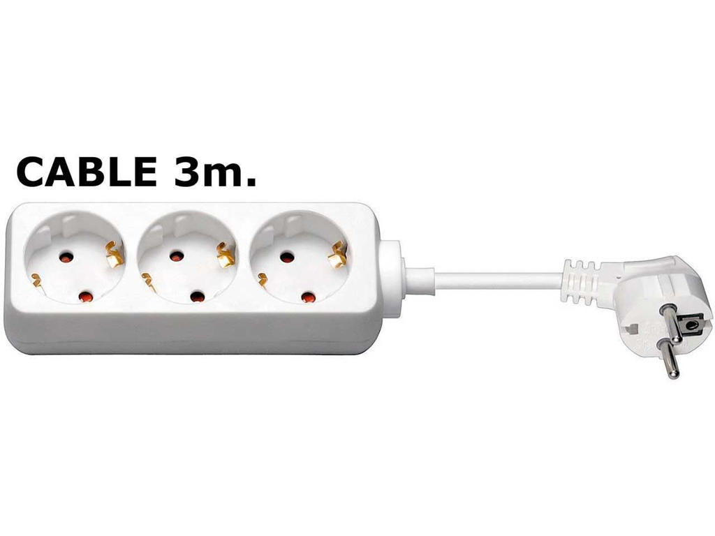 Microconnect GRU0033W stikdåse 3 m 3 AC stikkontakt(er) Indendørs Hvid