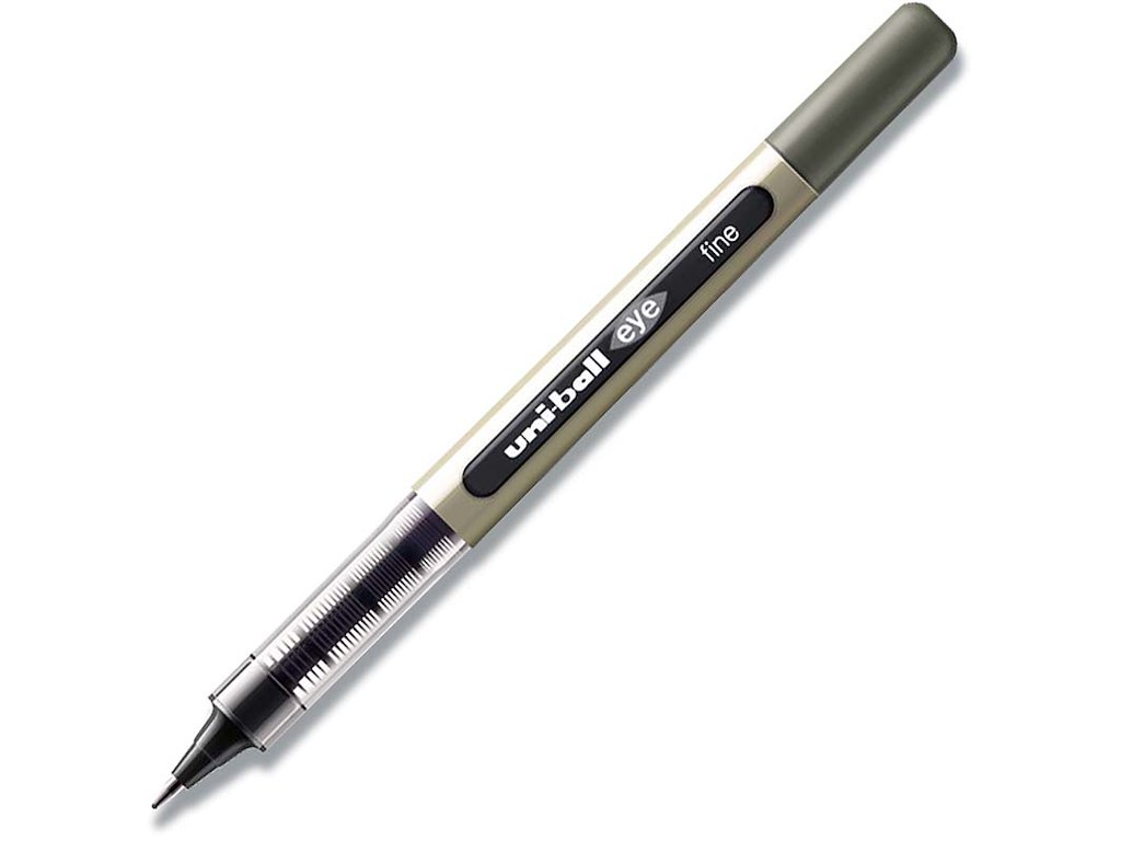 Rollerball pen, 0.7 mm, 0.3 mm, Sort, uni-ball Eye Fine UB-157E-46