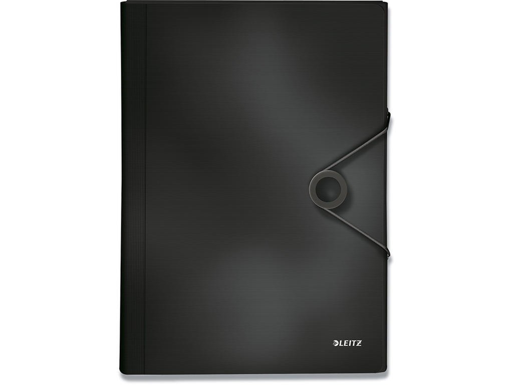 Projektmappe, 6 rum, 1 elastik, Sort, Leitz Solid 