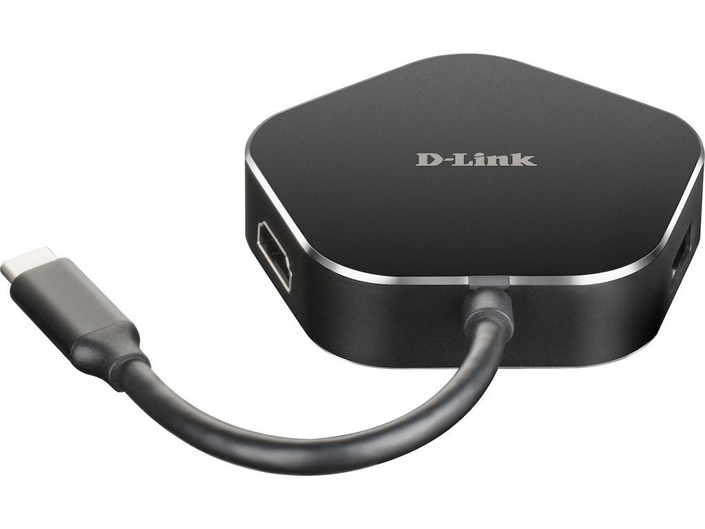 D-Link DUB-M420 dockingstation Ledningsført Thunderbolt 3 Aluminium, Sort