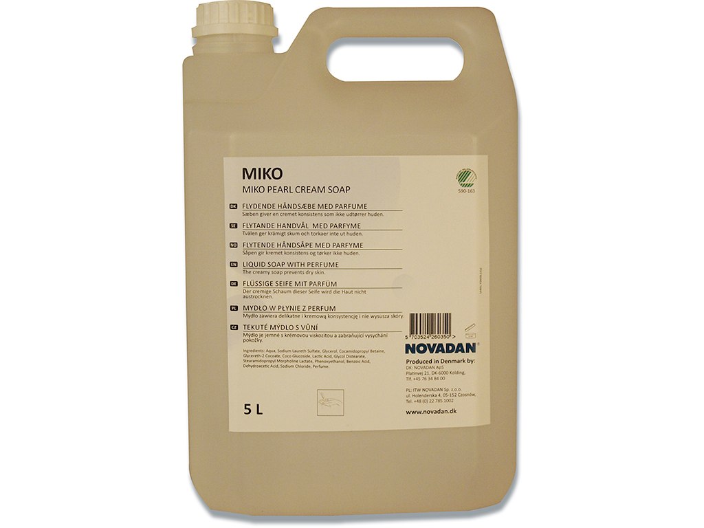 Håndsæbe, Flydende, Dunk, 5000 ml, Novadan Miko Pearl Cream 
