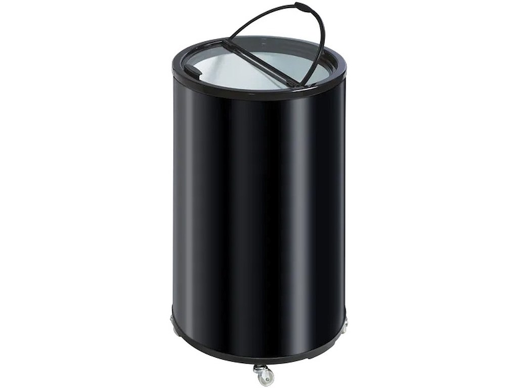 Tøndekøler, 2-delt glasvippelåg, 4 hjul, 41 liter, Sort, Scandomestic TK 42 BE
