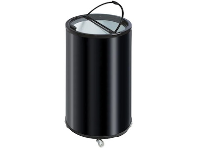 Tøndekøler, 2-delt glasvippelåg, 4 hjul, 41 liter, Sort, Scandomestic TK 42 BE