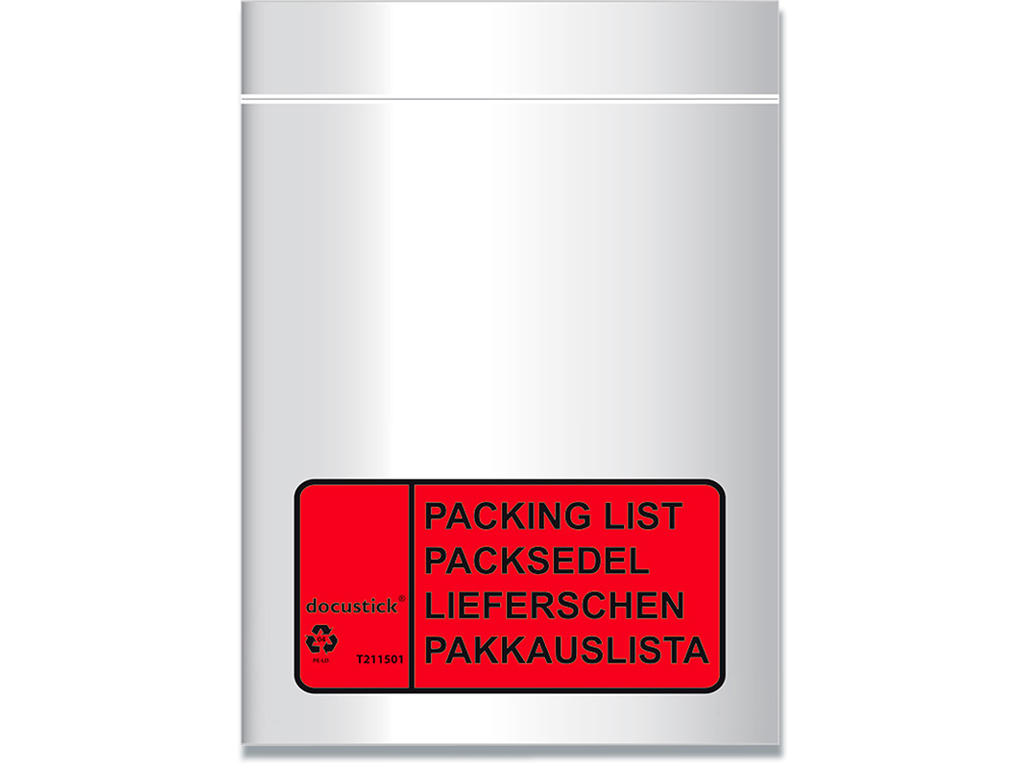 Følgeseddellommer, ''Følgeseddel'' på 4 sprog, C8, 1000 lommer, BNT Docustick 