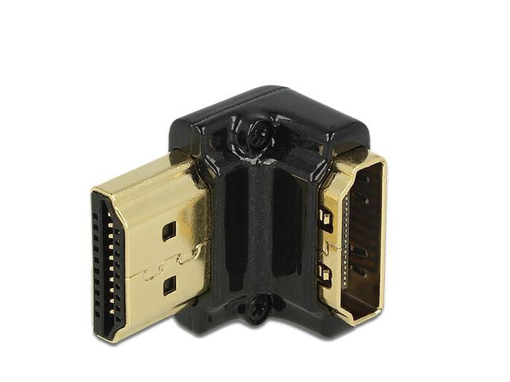 DeLOCK HDMI-A/HDMI-A male, F/M, 90° Sort