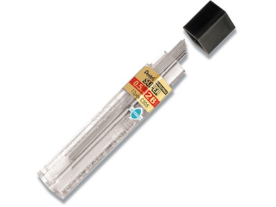 Blyantstifter, 0.5 mm, 2B, 12 stifter, Pentel Hi-Polymer C505