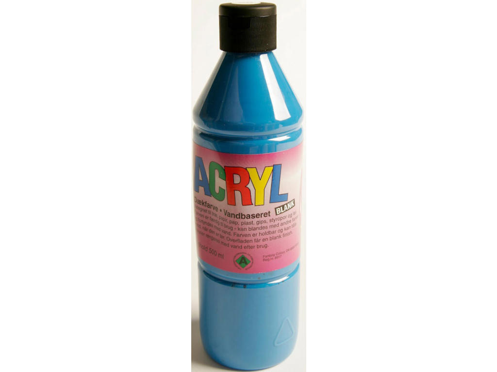 Akrylmaling, Primær Blå, 500 ml, Fantasy