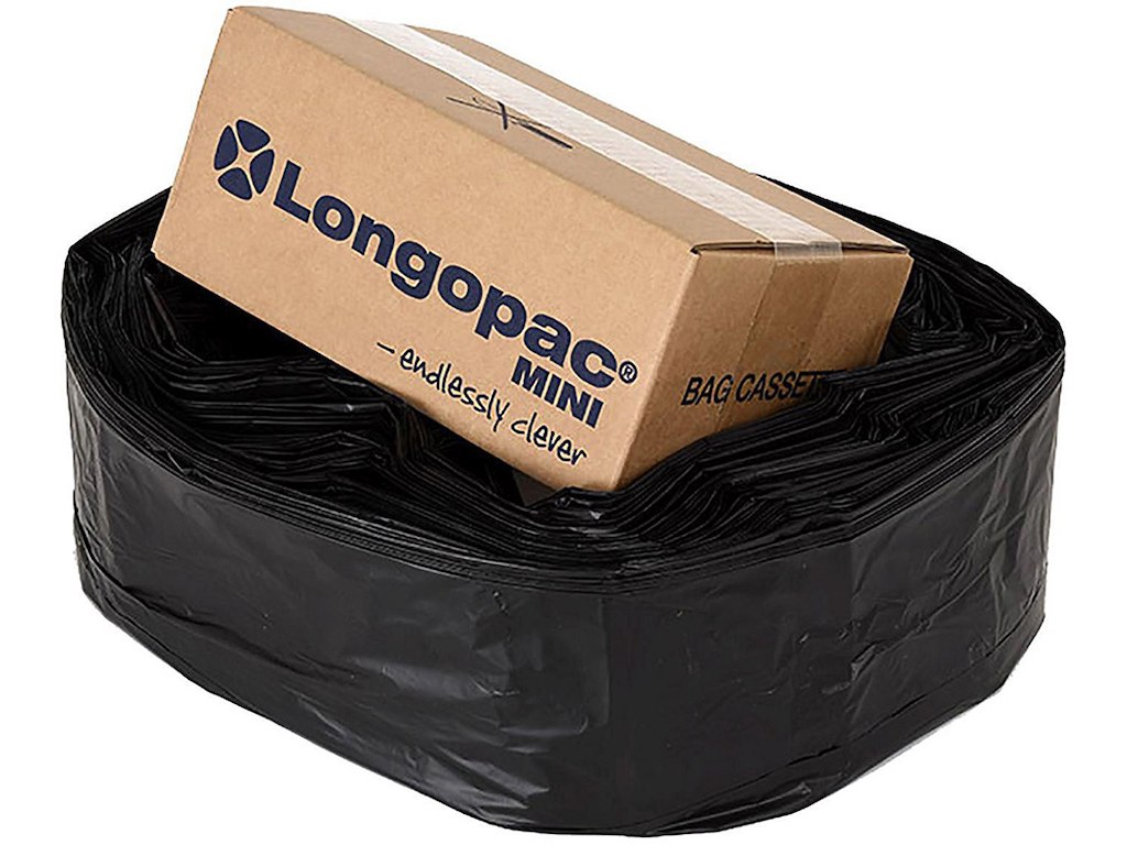 Slangepose, Sort, Ø35 cm, 55 m, Med strips, Til mini stativ, Longopac