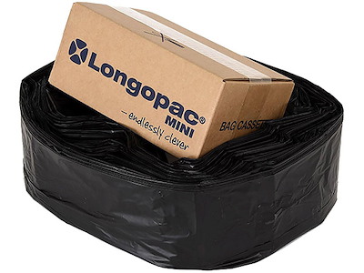 Slangepose, Sort, Ø35 cm, 55 m, Med strips, Til mini stativ, Longopac