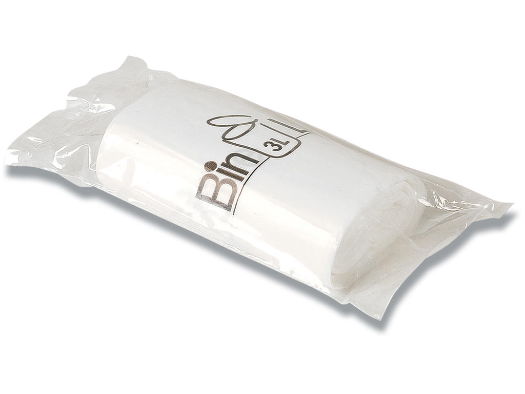 Affaldspose, 3 liter, 10 micron, Hvid, 1 rulle, 20 poser pr rulle, Bin-Line Rul-a-poser