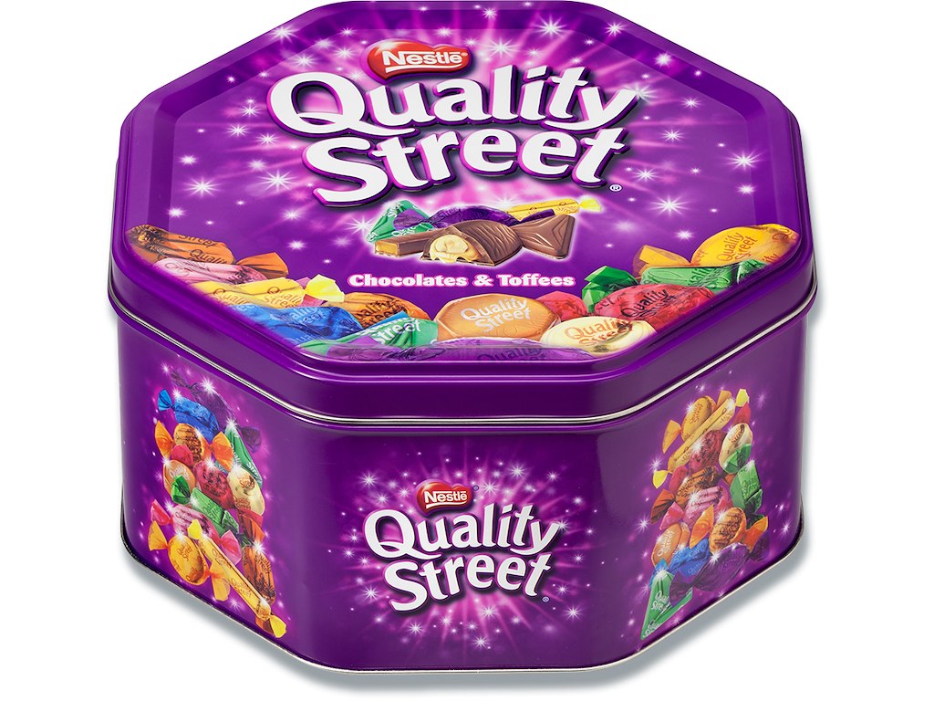 Chokolade, Enkeltindpakket, Metal dåse, 2500g, Quality Street