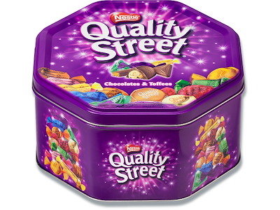 Chokolade, Enkeltindpakket, Metal dåse, 2500g, Quality Street