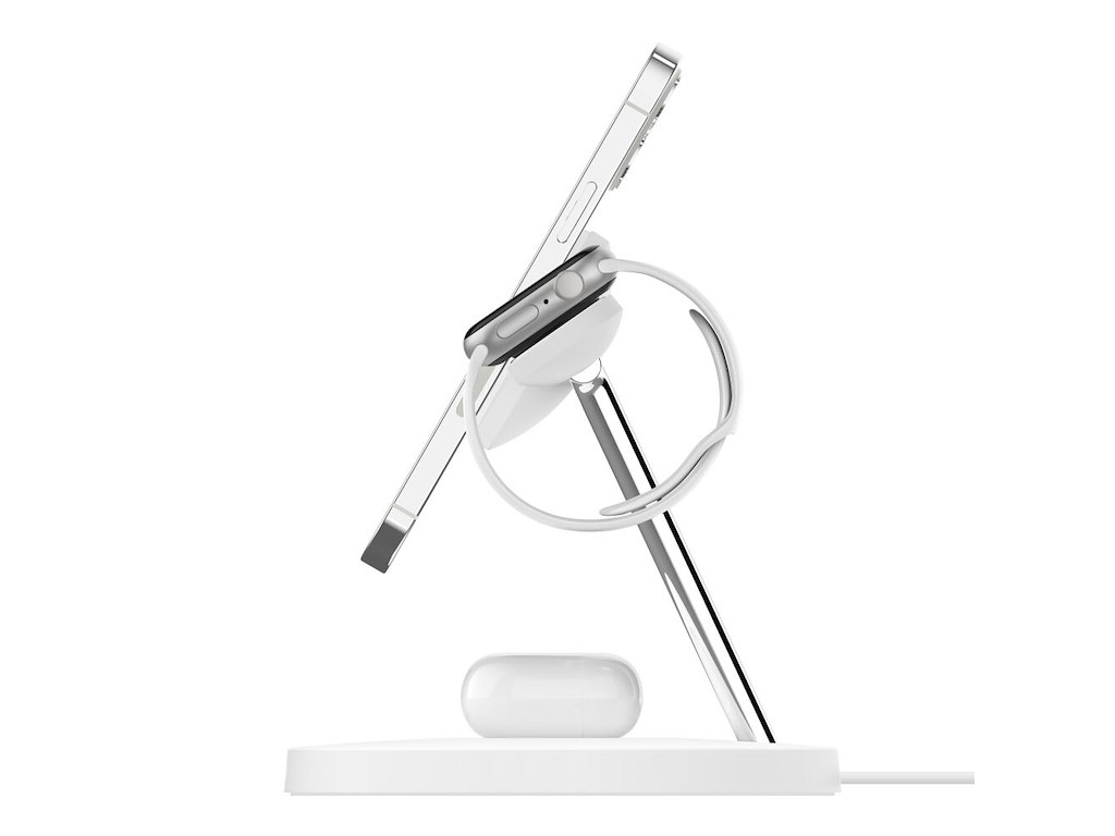 Belkin WIZ017VFWH-APL oplader til mobil enhed Headset, Smartphone, SmartWatch Hvid Vekselstrøm Trådløs opladning Indendørs