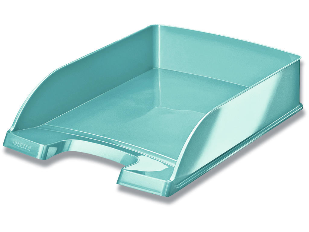 Brevbakke, Metallic isblå, A4, Udvendig: B25.5xH7xD35.7 cm, Leitz Plus WOW 