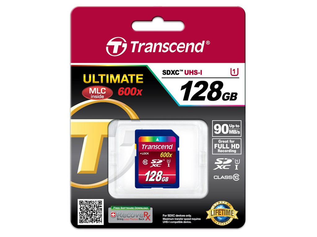 Transcend TS128GSDXC10U1 hukommelseskort 128 GB SDXC MLC Klasse 10
