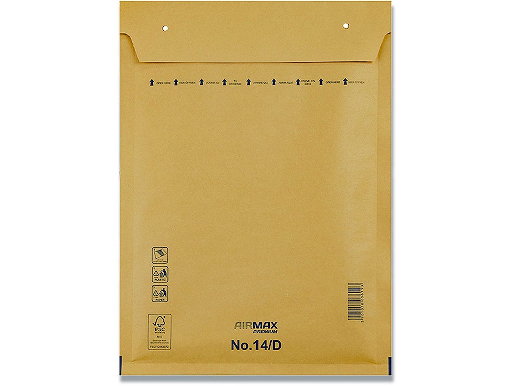 Boblekuvert, Indvendig: 265x180 mm, brun, 1 stk, Airmax No. 14/D W4