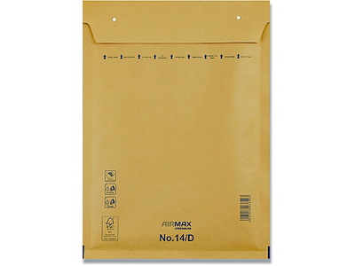 Boblekuvert, Indvendig: 265x180 mm, brun, 1 stk, Airmax No. 14/D W4