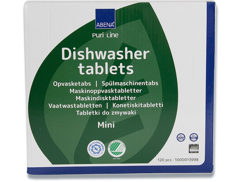 Opvasketabs, Mini, Vandopløselig folie, 120 stk, Puri-Line