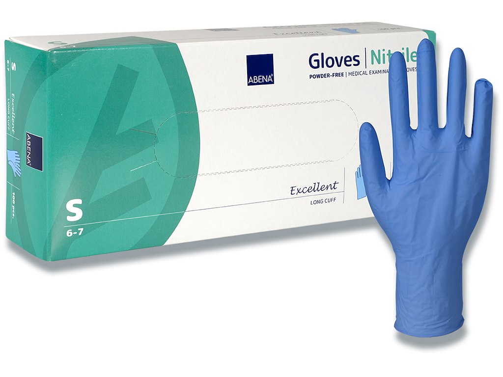 Engangshandsker, Nitril, Small, 100 handsker, Abena Excellent Lang