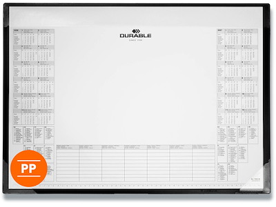 Skriveunderlag, 60x43 cm, Kalender, Med 2 års årskalender blok med 25 ark, Durable 