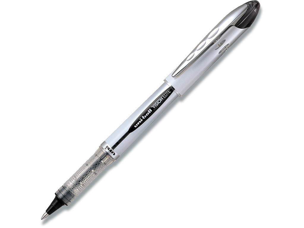Rollerball pen, 0.8 mm, 0.4 mm, Sort, uni-ball Vision Elite UB-200-46