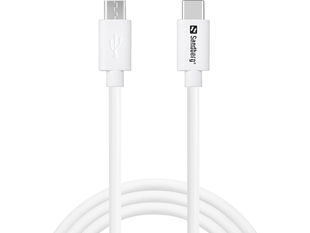 Sandberg 136-74 USB-kabel 1 m USB C Micro-USB B Hvid