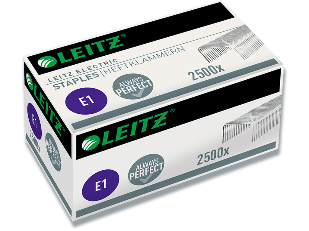 Hæfteklammer, Klamme No. 10 E1, 10 ark, 2.500 klammer, Leitz electric E1