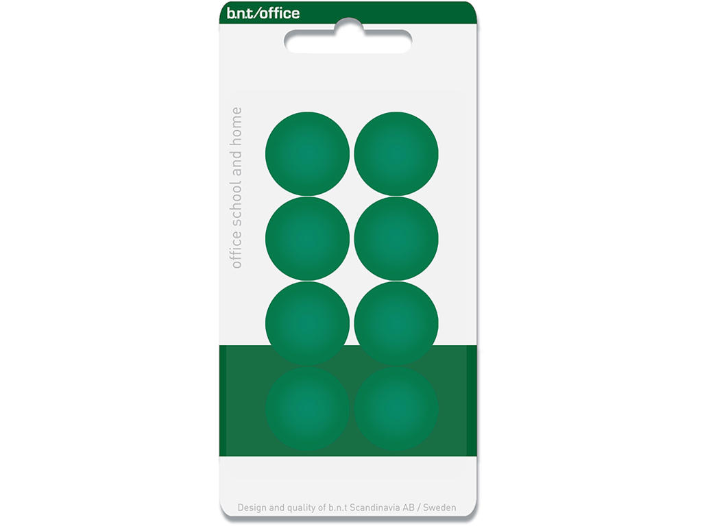 Magneter, Grøn, Ø2 cm, 8 stk, BNT Office 
