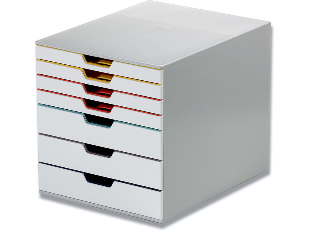 Skuffekabinet, 7 skuffer, Grå-assorteret, A4, C4 Folio og kuvert, Durable VARICOLOR MIX C4 Folio
