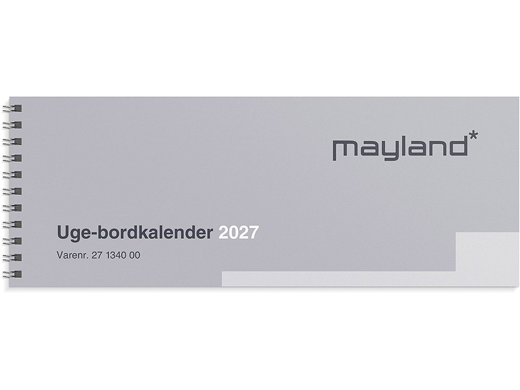 Bordkalender, 2027, Uge, 1 uge pr. opslag, Mayland