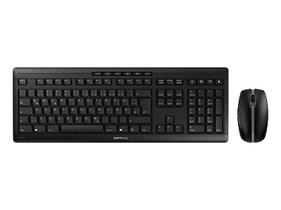 CHERRY Stream Desktop tastatur Mus inkluderet Kontor RF trådløst QWERTZ Tysk Sort