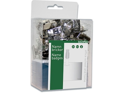 Navneskilt, Med stropklemme og indstik, 50x90 mm, 1 stk, BNT Office 