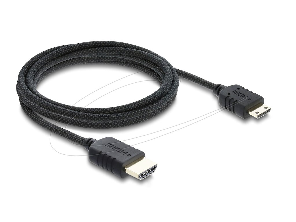 DeLOCK 81688 HDMI-kabel 2 m HDMI Type A (Standard) HDMI Type C (Mini) Sort
