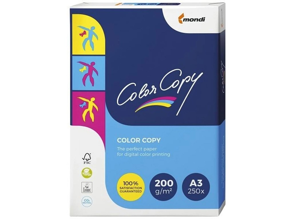 Kopipapir - hvidt, A3, 200 g/m², 250 ark/pakken, Color Copy
