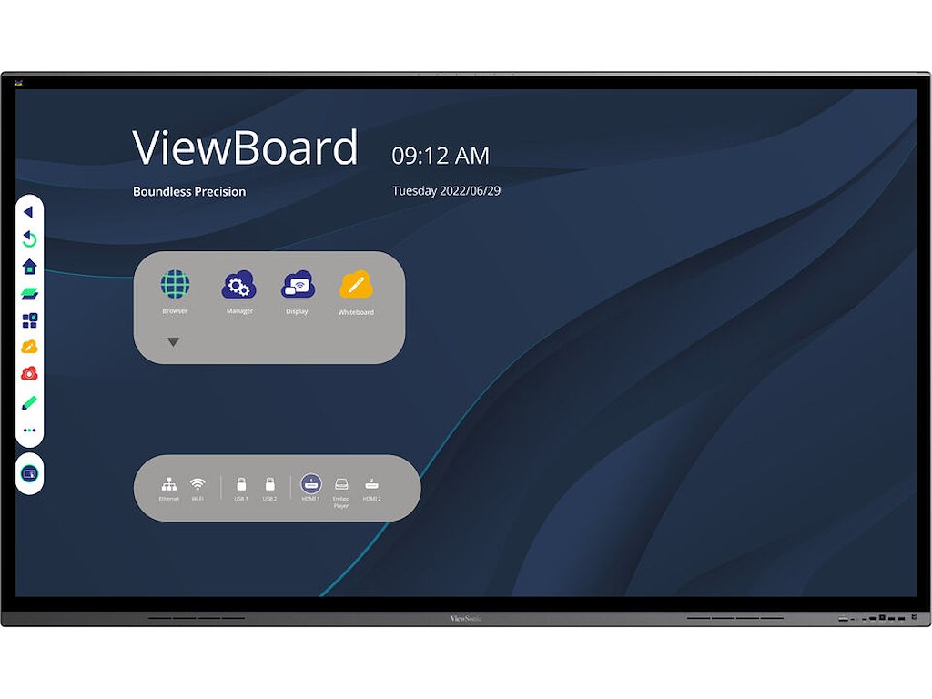 Viewsonic IFP8662 skilte display Interaktivt fladpanel 2,18 m (86") LED Wi-Fi 350 cd/m² 4K Ultra HD Sort Berøringsskærm Indbygget processer Android 8.0