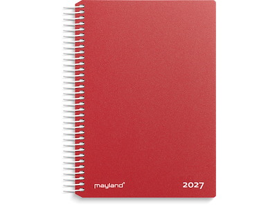 Kalender, 2027, Dag, 1 dag pr. side, Rød, Mayland