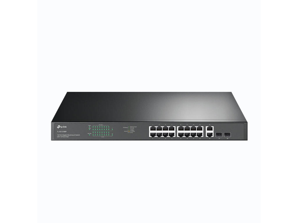 TP-Link TL-SG1218MP netværksswitch Ikke administreret Gigabit Ethernet (10/100/1000) Strøm over Ethernet (PoE) 1U Sort