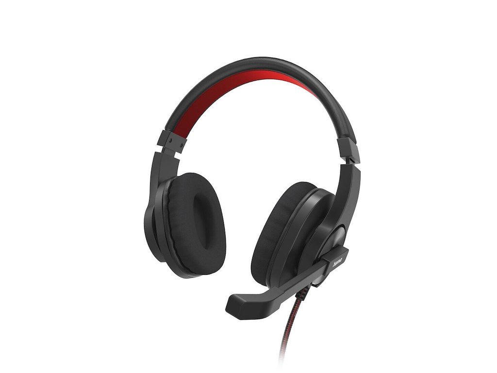 Hama HS-USB400 V2 Headset Ledningsført Kontor/Callcenter USB Type-A Sort, Rød