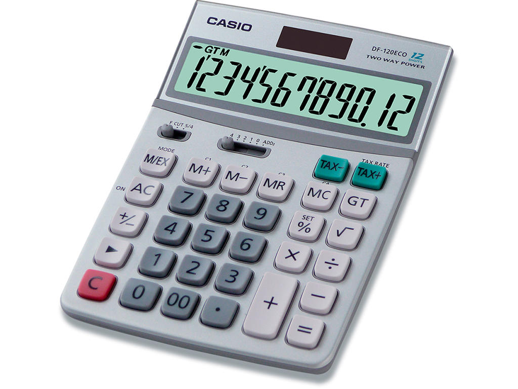 Regnemaskine, Standard, 12 cifre, Casio DF-120ECO