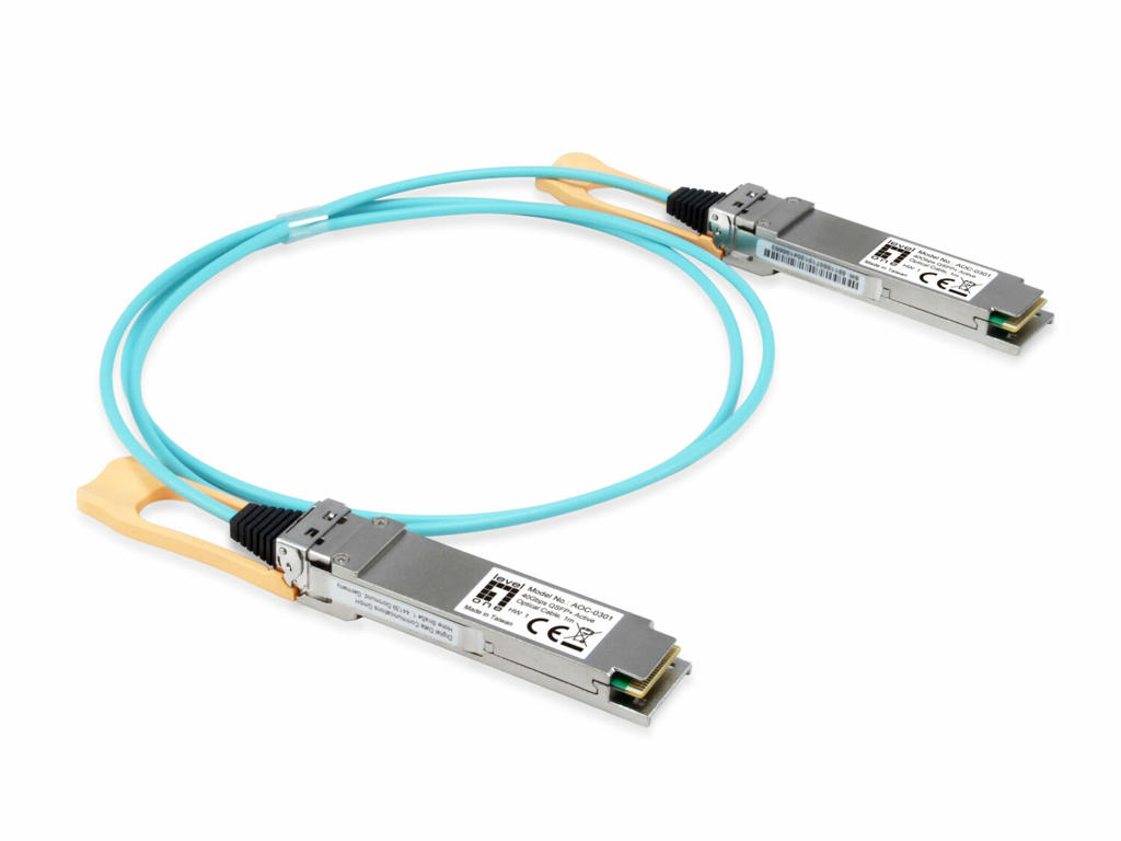 LevelOne AOC-0301 modul til netværksmodtager Fiberoptisk 40000 Mbit/s QSFP+ 860 nm