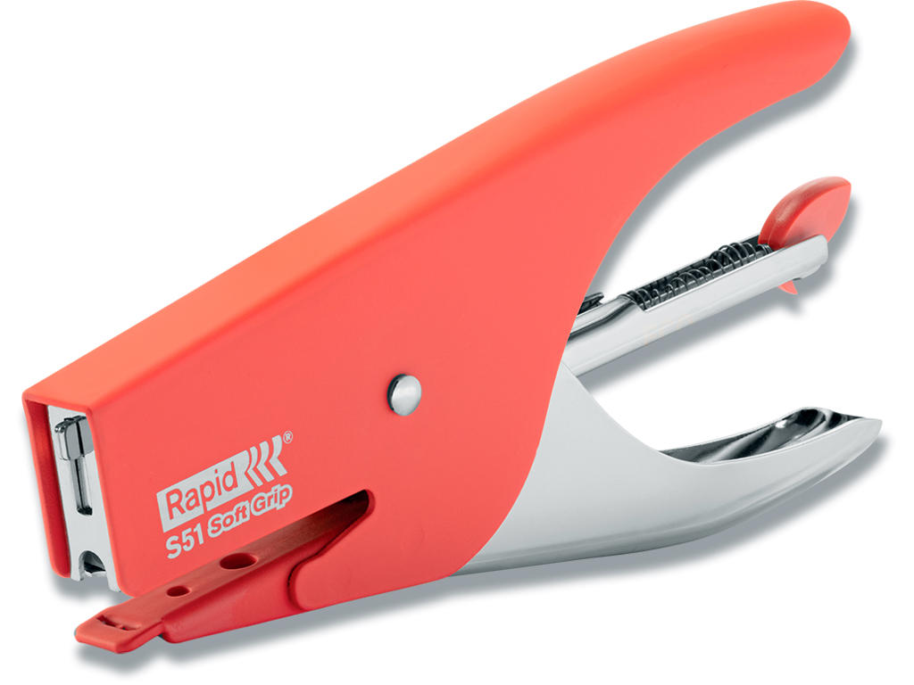 Hæftetang, 15 ark, Rød, Klamme 21/4, Rapid Supreme S51 Soft Grip