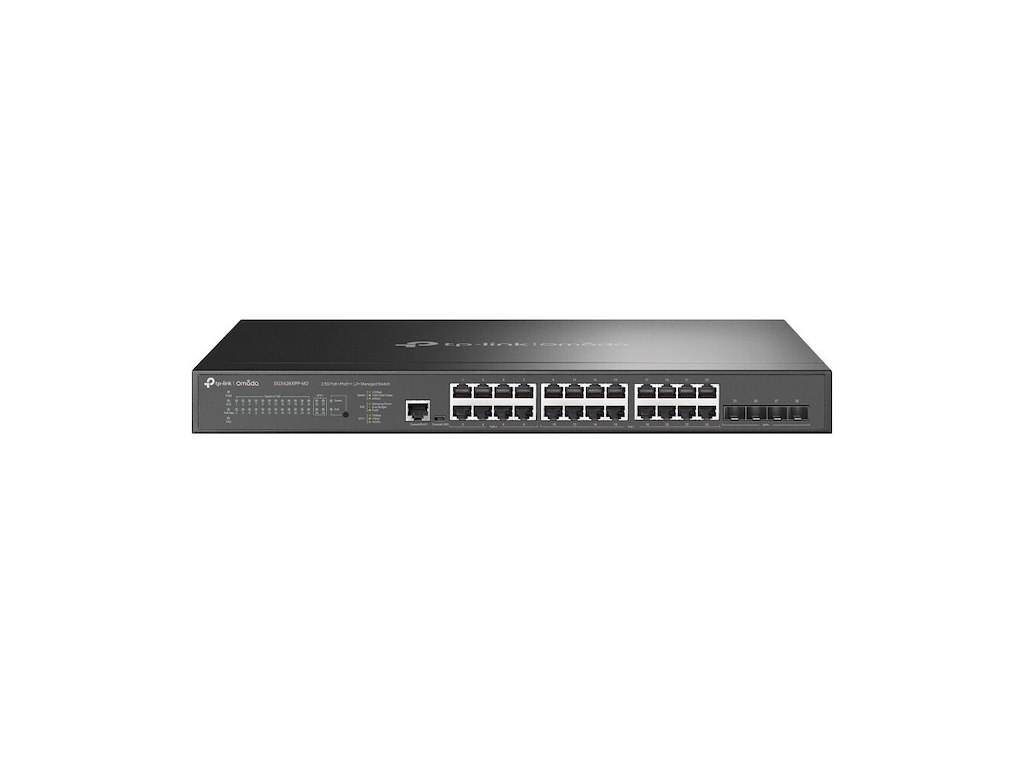 TP-Link Omada SG3428XPP-M2 netværksswitch Administreret L2+ 2.5G Ethernet (100/1000/2500) Strøm over Ethernet (PoE) 1U Sort