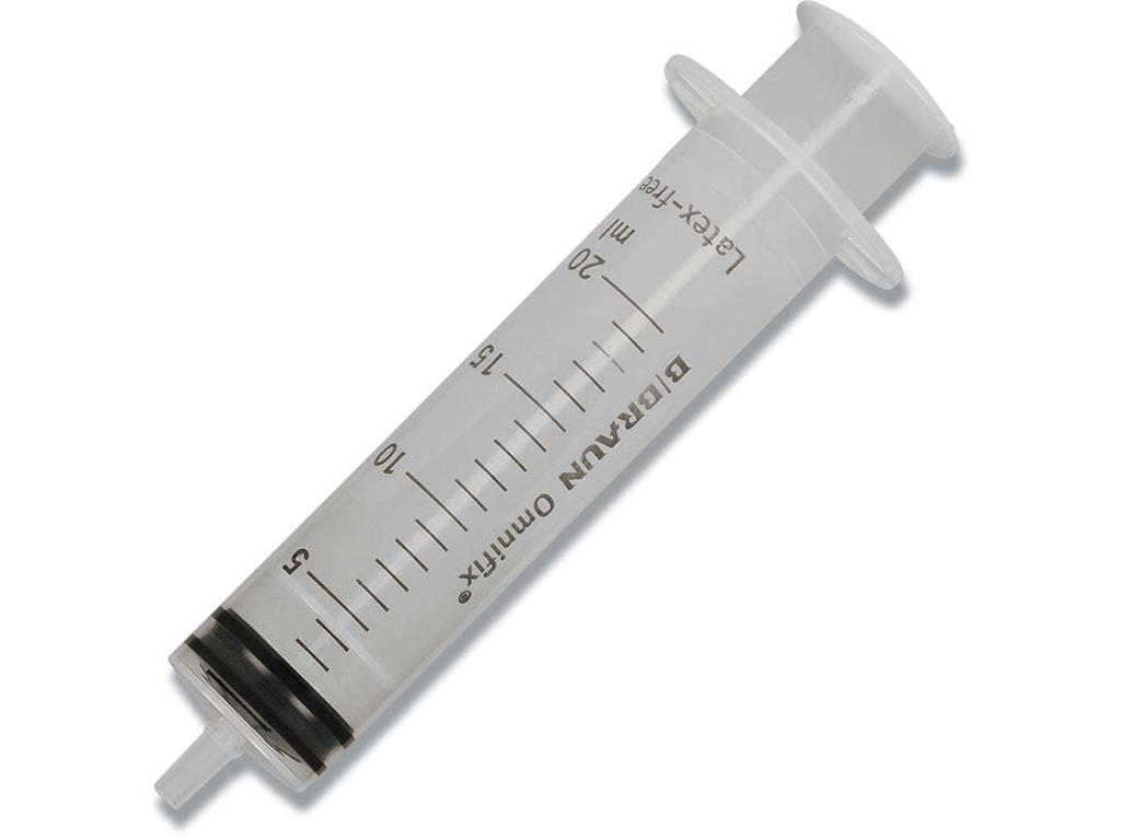 Sprøjte 20 ml. transper. 100 stk. Excentrisk 3 komponent steril