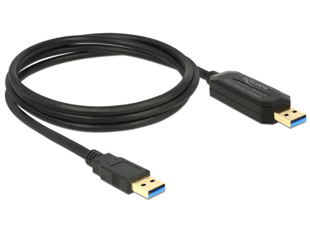 DeLOCK 1.5m, USB 3.0-A - USB 3.0-A USB-kabel USB 3.2 Gen 1 (3.1 Gen 1) 1,5 m USB A Sort