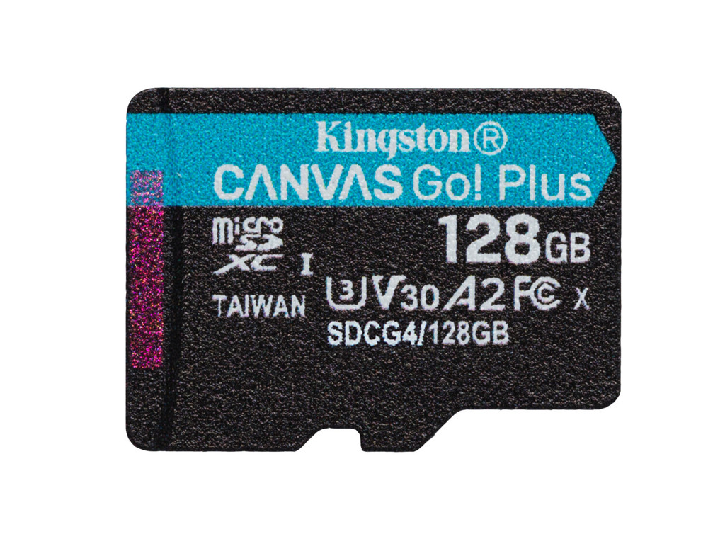 Kingston Technology 128 GB microSDXC Canvas Go! Plus Gen4 200R A2 U3, enkelt pakke uden ADP