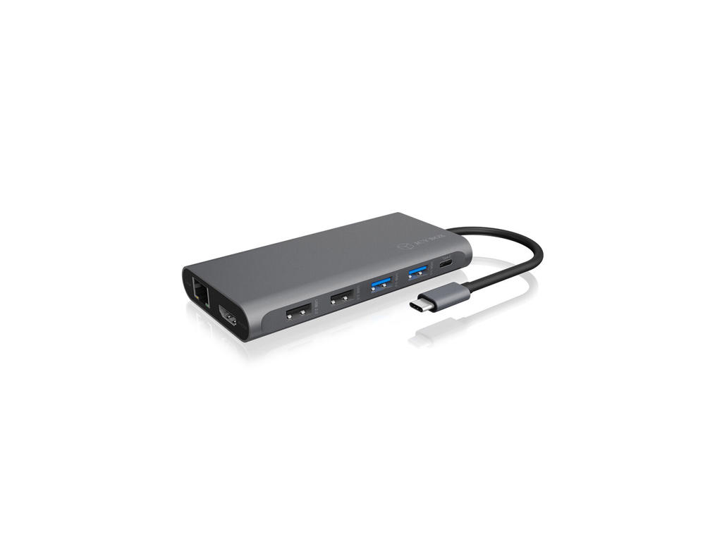ICY BOX IB-DK4050-CPD Ledningsført USB 3.2 Gen 1 (3.1 Gen 1) Type-C Anthracit