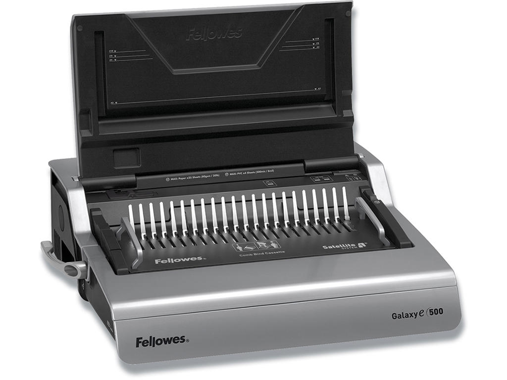 Indbindingsmaskine, Til plastspiraler, 500 ark-50 mm, A4, Fellowes Galaxy E500 