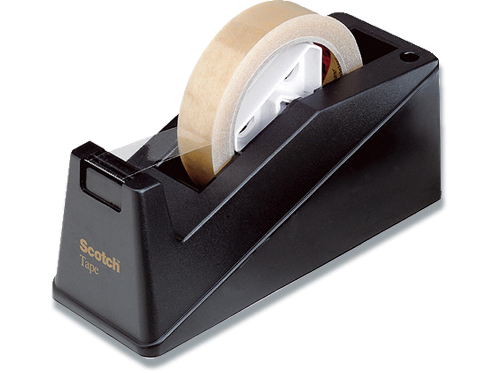 Tapedispenser, Bordmodel, 25 mm x 33 m og 66 m taperuller, Sort, Scotch 