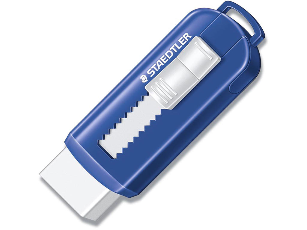 Viskelæder, Skub op, Hvid, 1 stk, Staedtler 