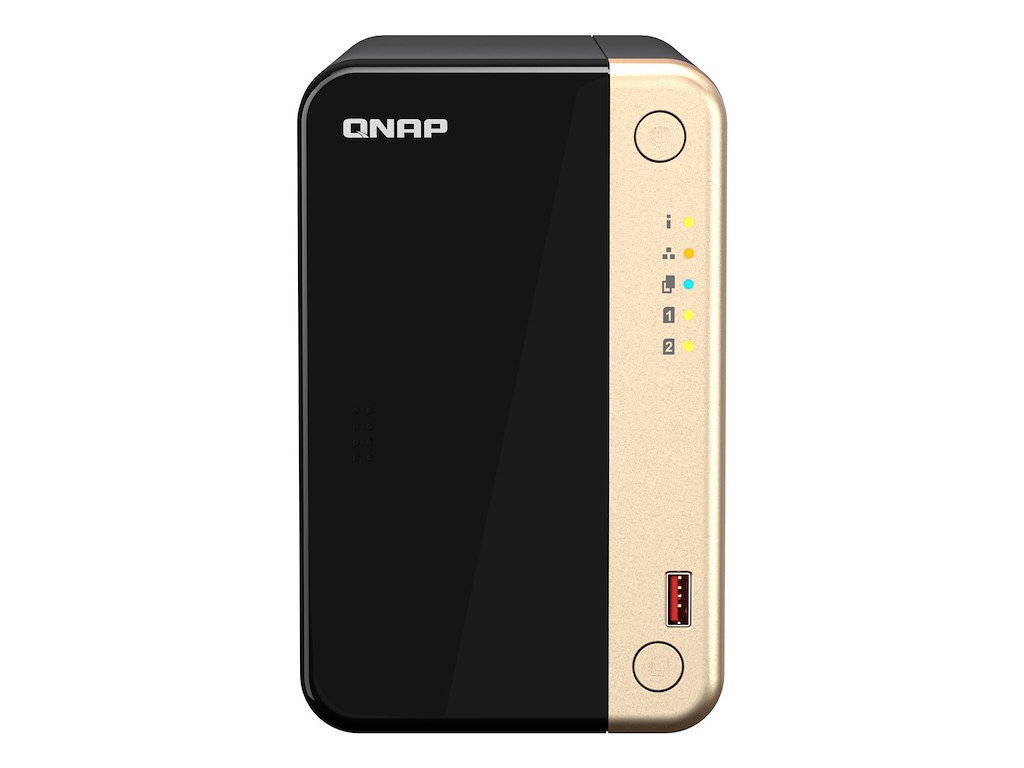 QNAP TS-264 NAS Tower Intel® Celeron® N5095 8 GB 8 TB HDD QNAP Turbo System Sort, Guld
